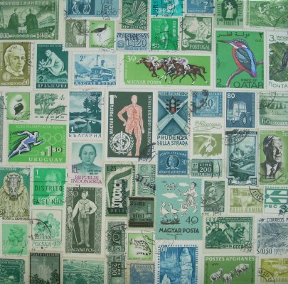 world stamps pictures - green stamp